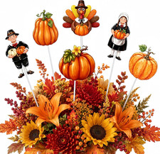6 Pcs Metal Fall Garden Stakes, 12.6 in Thanksgiving Yard Signs