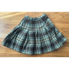 Vintage 70s Bobbie Brooks Pleated Plaid Wool Mini Skirt Buckle Sz XS 60s