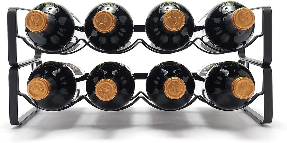 – Portabottiglie Modulare – Portabottiglie Impilabile – Nero - Immagine 3 di 4