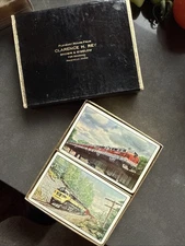 Brown & Bigelow NOS Train RR Playing Cards Clarence H.Rey Pocatello, ID IRS Tag
