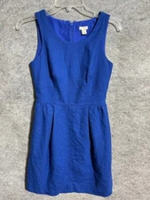 J. Crew Tulip Dress Womens 00 Knee Length Workwear Wedding Lined Back Zip Blue