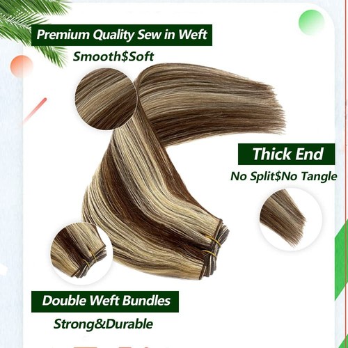 Double Weave Sew in Weft Hair Extensions Remy Brazilian Human Hair Straight100gr - Picture 13 of 126