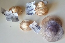 Lot of 12 - MiniatureTiny Hats For Crafts/Doll Making Asst Straw/Woven/Wicker 2