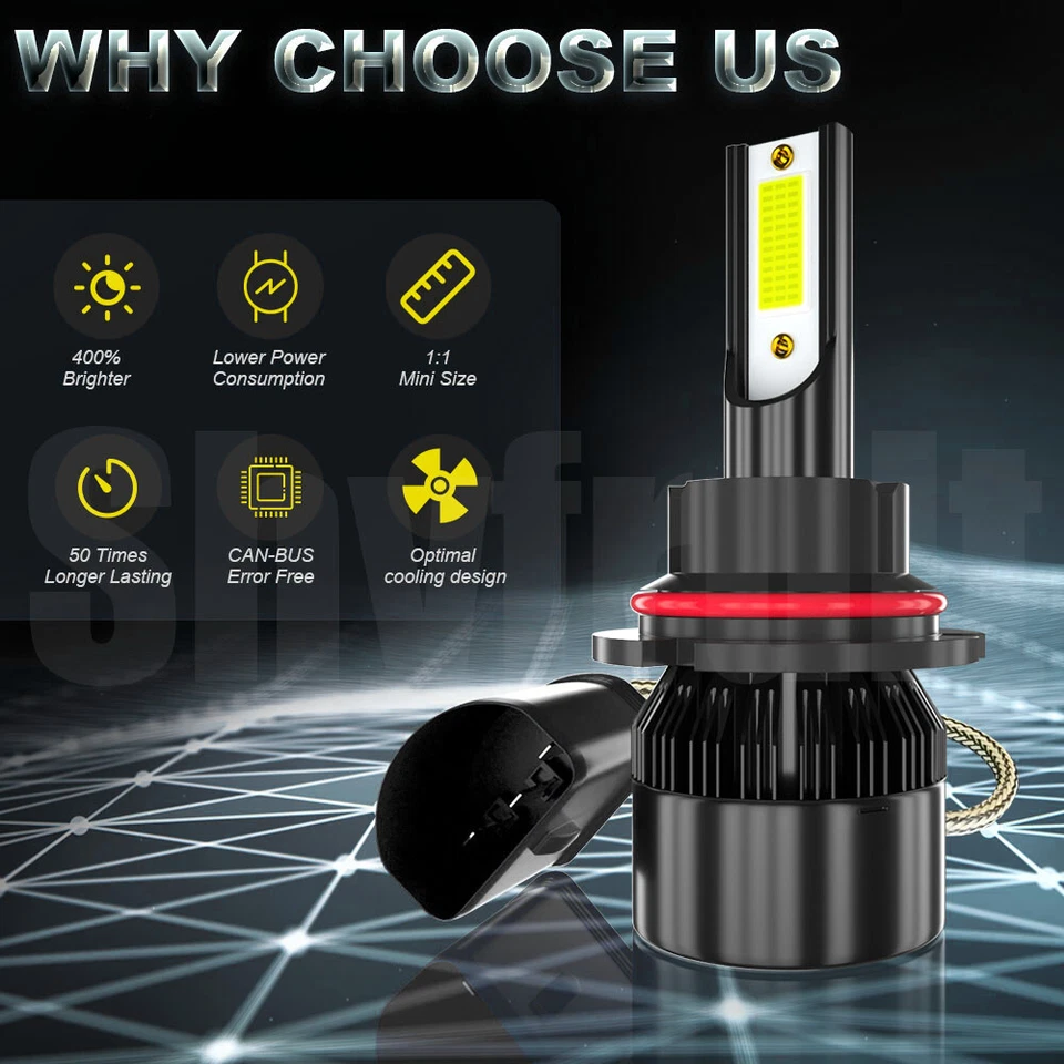 For 2001-2007 Dodge Caravan Chrysler Town & Country LED Headlights Hi-Low Bulbs - Image 2 of 4