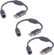 3x Replacement Dongle USB Breakaway Cable Game Controller Adapter for Xbox 360
