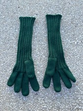 Vintage Isotoner Forest Green Lady like Stretch Knit Long Gloves 0/S