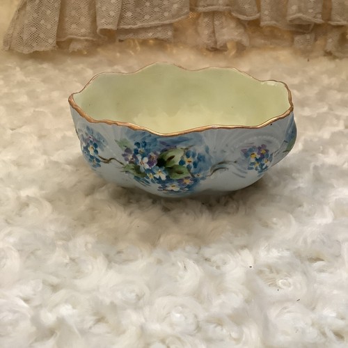 5 Vintage ski blue floral hand painted porcelain trinket bowl dishes cottagecore - Picture 3 of 10