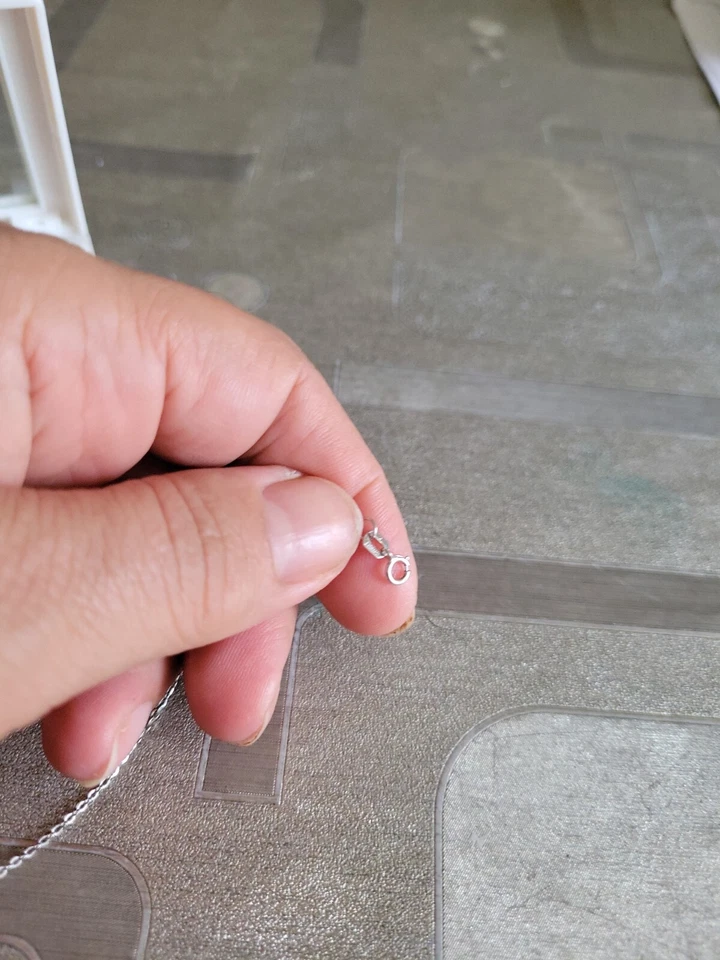 Кулон из чистого 14-каратного белого золота с акцентом на жемчуг и бахрому 6 мм 18 дюймов без шеи Италия 2,2... - Изображение 3 из 4