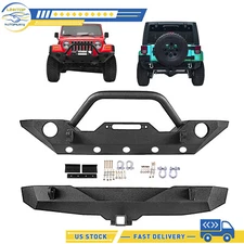 Bumper Powder-Coated Front / Rear Set For Jeep Wrangler 2007-2018 JK