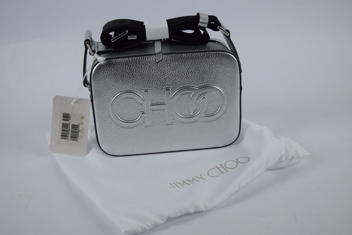 NWT Authentic JIMMY CHOO Camera Leather Bag Embossed crossbody