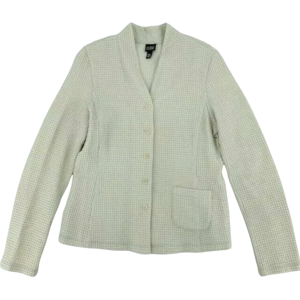 Waffle knit button sweater cheap