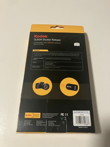 Kodak SL60N Shutter Release Wireless Infrared Remote Control Nikon Cameras New - Picture 2 of 2