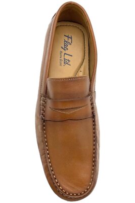 Flag Ltd. Men\'s Brown/Tan Leather Slip-On Loafers/Shoes w/Cream Sole Sz 11 & 12 Flag Ltd Loafers & Slip-Ons for Men on Sale up to 90% Off  main image 3