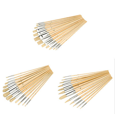 Silverline Artists Malpinsel 12-teiliges Set flach, spitz, rund, gemischt mit Spitze