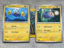 Pokemon TCG Paldean Fates CHINCHOU 20/91 & LANTURN 21/91