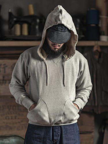 Bronson Men 1930s Double ‘V’ Insert Attached Hood Parka Sport Casual Sweatshirts - Picture 2 of 24