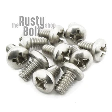 #6-32 x 1/4", Phillips Pan Head Screws, A2 304 18-8, Stainless Steel
