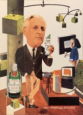 1995 Tanqueray Gin Mr Jenkins PRINT AD Abstract 3-D Art - Distinctive VTG 1990s