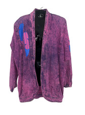 Teresa Corn Denim Southwest Jean Jacket Coat Women's Small Pink Magenta Retro