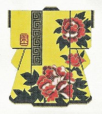 Needlepoint Handpainted Lee Yellow Kimono 5x6