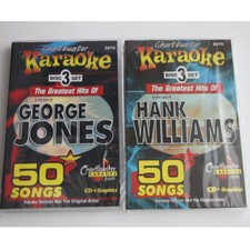 George Jones  Hank Williams COUNTRY KARAOKE CD G 6 DISC CHARTBUSTER NEW IN CASE
