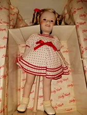 Shirley Temple STAND UP AND CHEER 14" Porcelain Danbury Mint Doll w/Stand & Box
