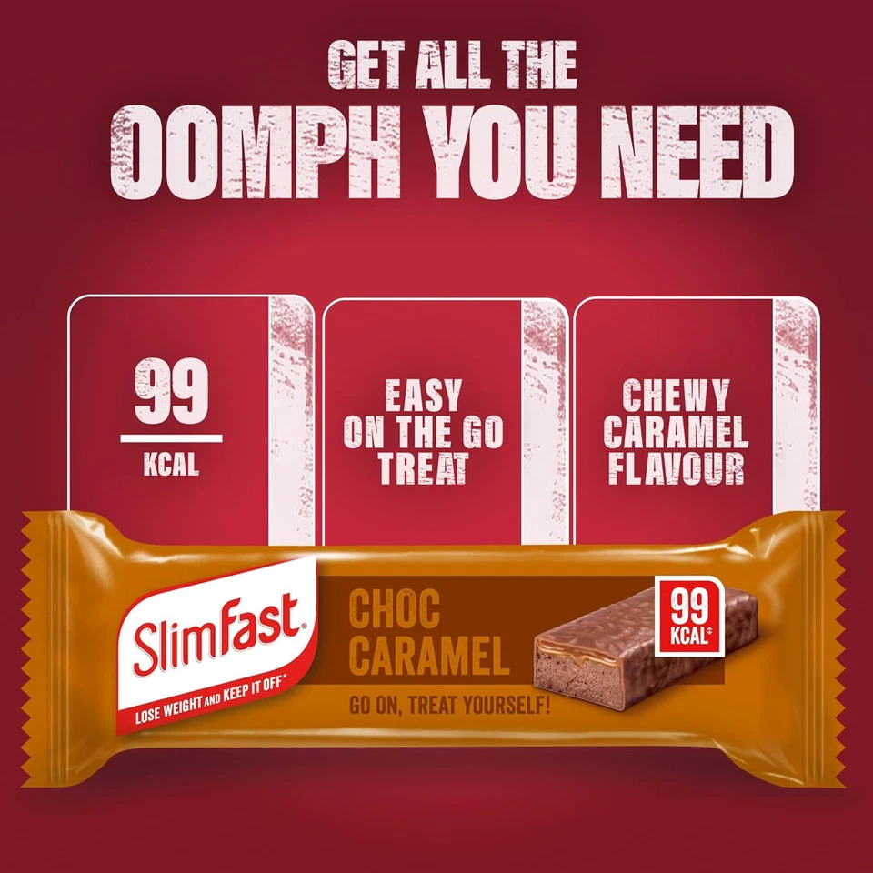 Slimfast Snack Bar, Low Calorie Snack, Choc Caramel Flavour, 30 X 26 G Multipack - Image 2 of 4