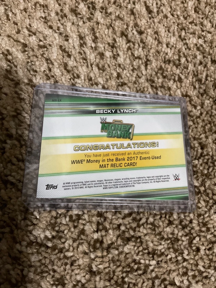 2019 Topps WWE Money In The Bank - Becky Lynch - Mat Relic - Black #5/5 Rare! - Image 3 of 3