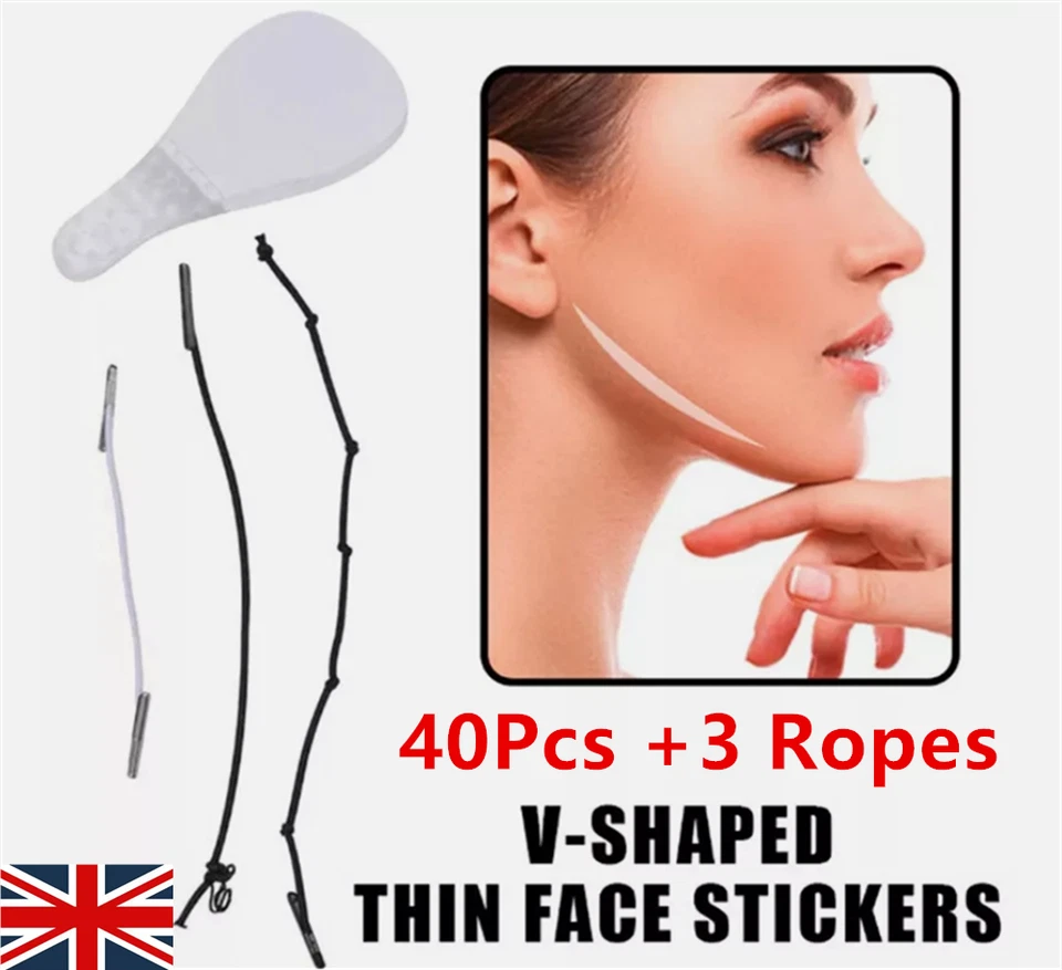 FIXTI 40Pcs V Tapes Shape Tape Anti Wrinkle Instant Face Neck Eye Lift Face Lift UK