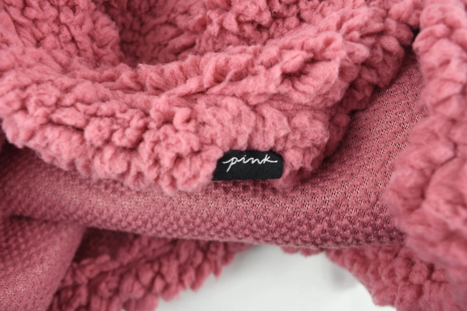 UNDERCOVER Felpa con cappuccio sherpa rosa Victorias Secret donna rosa colorblock pile fuzzy