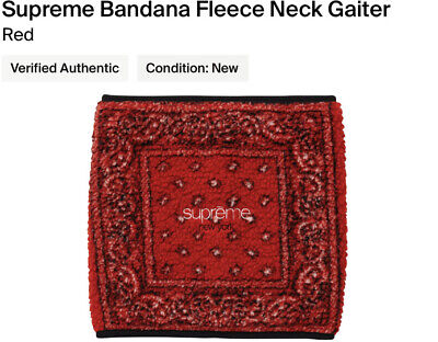 New Supreme Bandana Fleece Neck Gaiter/Red!!!100% Authentic New Supreme Bandana Fleece Neck Gaiter/Red!!!100% Authentic