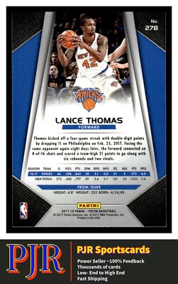 2017 Panini Prizm #278 Lance Thomas New York Knicks 1 EXTRA 35