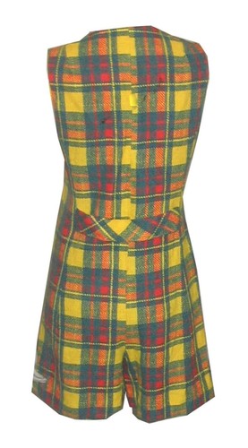 VTG Rare Colorful Multicolor MOD GoGo Tartan Playsuit ROMPER Playsuit Size 11 - Picture 5 of 5