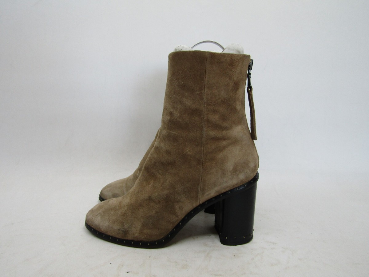 Rag & Bone Brown Suede Heeled Boots Rag and Bone Durham Chelsea Boots Brown Suede Block Heel  main image 4