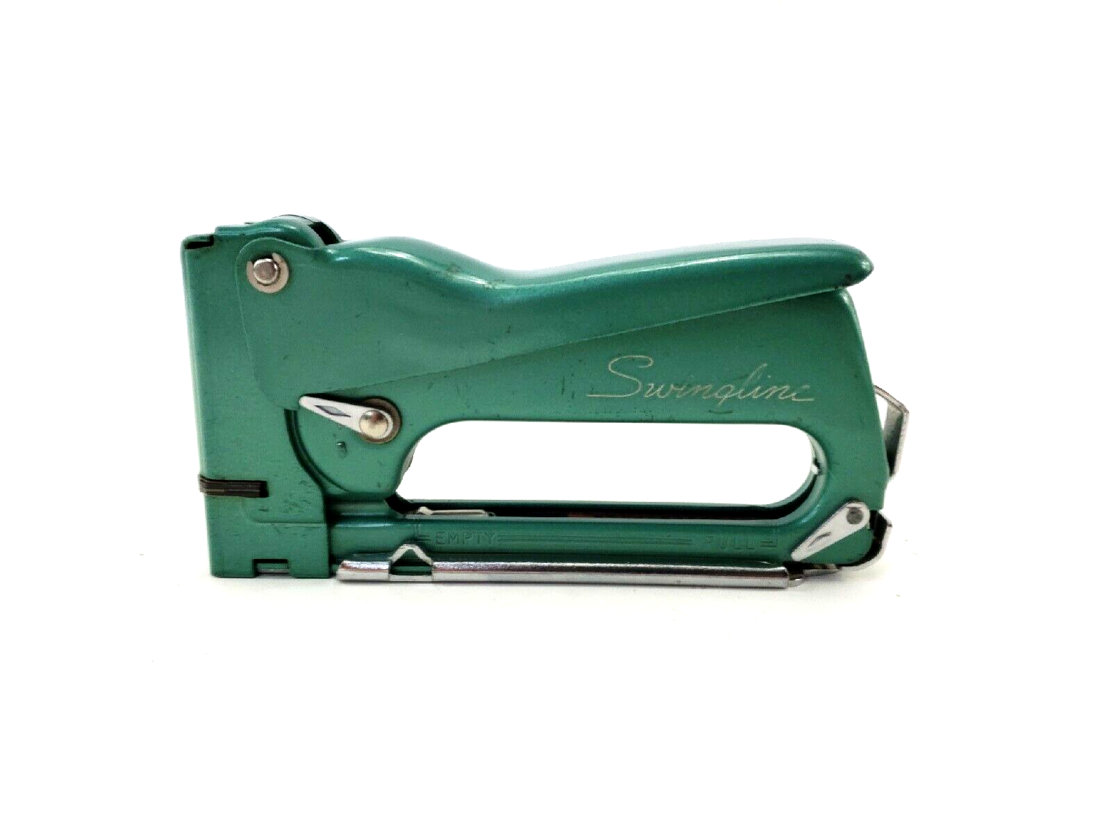 Vintage Swingline #101 Tacker Stapler Staple Gun GREEN Works Great-image