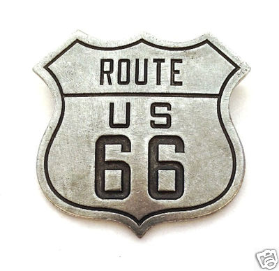 1 in HAT PIN  US ROUTE 66 OLD WEST PIN BADGE 66 MADE IN USA