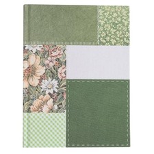 Green Patchwork Fabric Hardcover Journal, 6x8 Green Patchwork Fabric Journal