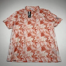 Adidas TPC Jasna Polana Polo Shirt 2XL Floral Pink White Golf Mens New Tags