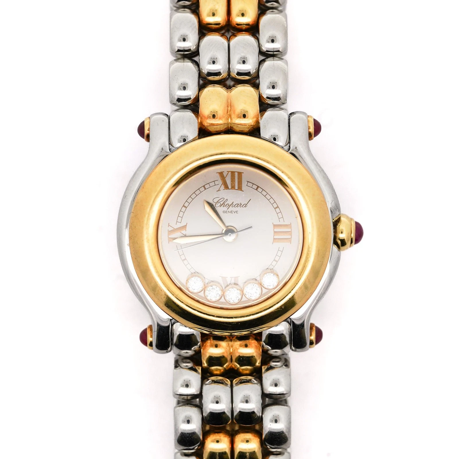 Chopard — Chopard Happy Sport 8246 Two-Tone Floating Diamond and Ruby 1990 Vintage Watch