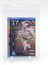 CHASE BURNS 2025 BOWMAN CHROME BASEBALL SCOUTS TOP 100 #BTP-17 REDS Q4562
