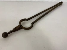 Antique Iron Fireplace Tongs #5