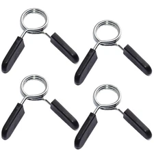 Quweiz 4pcs 1 Inch Barbell Clamps, Spring Clip Collars Bars Clips Fitness Wei...