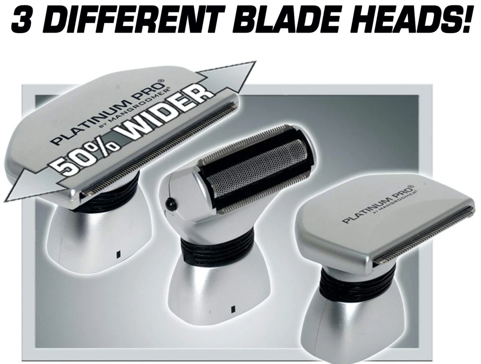  Mangroomer Platinum Pro - Barbeador traseiro com 3 cabeças flexíveis de amortecedor, NOVO - Imagem 4 de 4