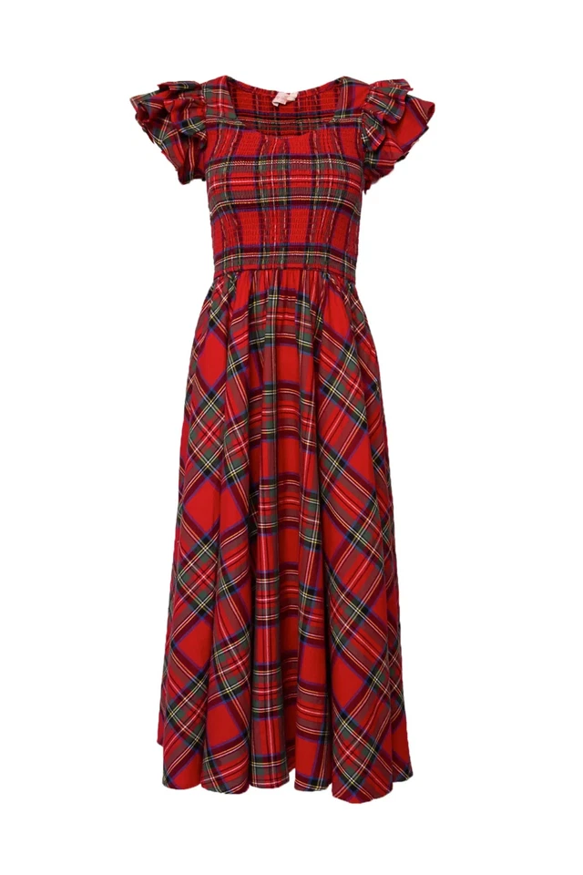 Ivy City Co Vestido Rojo Hattie Vestido Vacaciones Cuadros Plus 2X Foto 3 de 4