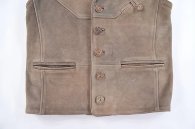 Nockstein Trachten Austrian Bavarian Leather Waistcoat Vest Mens EUR 50 / US 40
