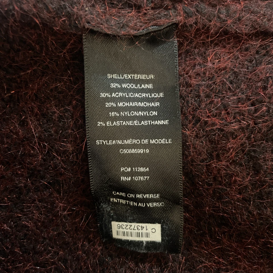 Свитер водолазка Alice + Olivia размер XS бордовый/черный шерстяной/мохеровый - Изображение 4 из 4