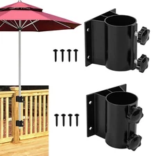 2PCS Patio Umbrella Holder Outdoor Umbrella Base Clamp Mount Bracket for Deck...