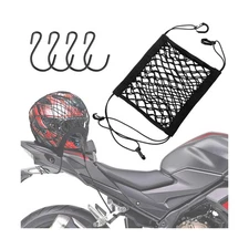 Upgrade Cargo Net for Motorcycle Helmet Storage, 10"X11" High-Elastic Double ...