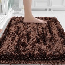 Chenille Bathroom Rugs Non Slip Extra Thick Soft Absorbent Bath Rug 24x17 Inc...