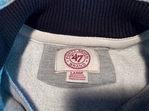 ‘47 Philadelphia Eagles 1/4 Zip Pullover Heavy Sweatshirt, Gray, Size Large - Picture 8 of 9